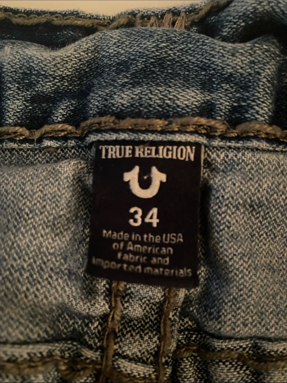 Two pairs of Vintage made in USA Men's True Religion Jeans.